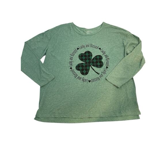 St. Patrick’s Women's Graphic Green T-Shirt Long Sleeves Size XXL GUC - Picture 1 of 8